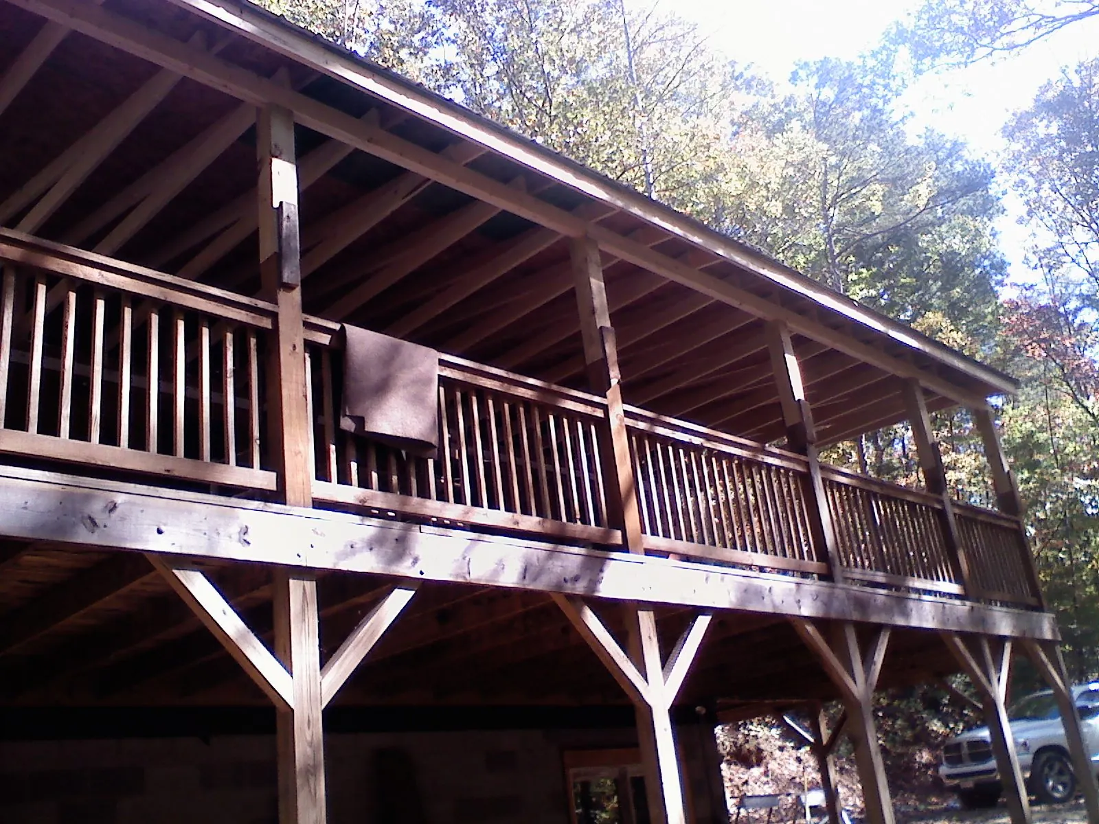 Timber framing under a new elevated porch and deck — Roof Leak Repair in Bunnell by Roofing Brothers